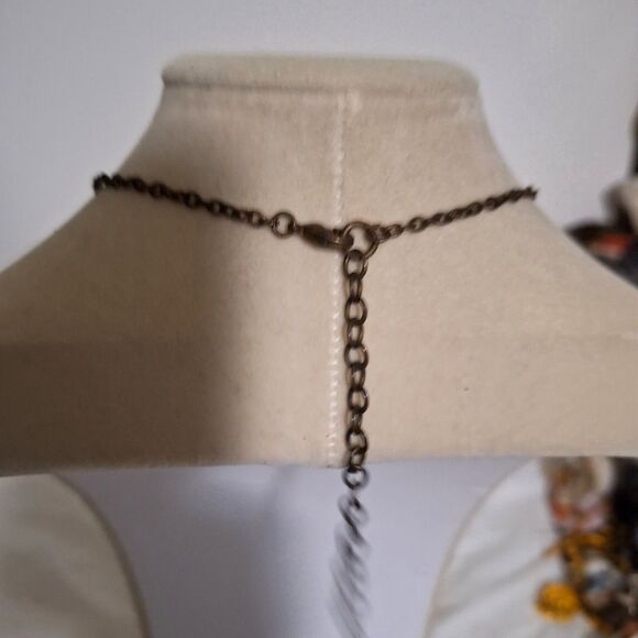 Amber Glass Women's Necklace Beaded Fairy Core Whimsical Boho Feminine - Picture 7 of 11